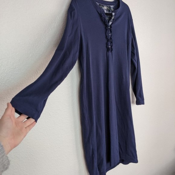 L.L. Bean Navy Night Shirt - Picture 3 of 5
